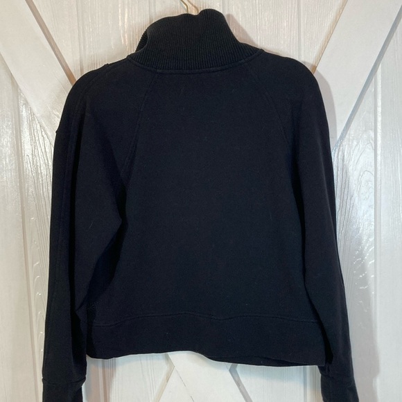 Athleta Black Pullover Sweatshirt with High Collar and Cozy Fabric - Picture 5 of 10